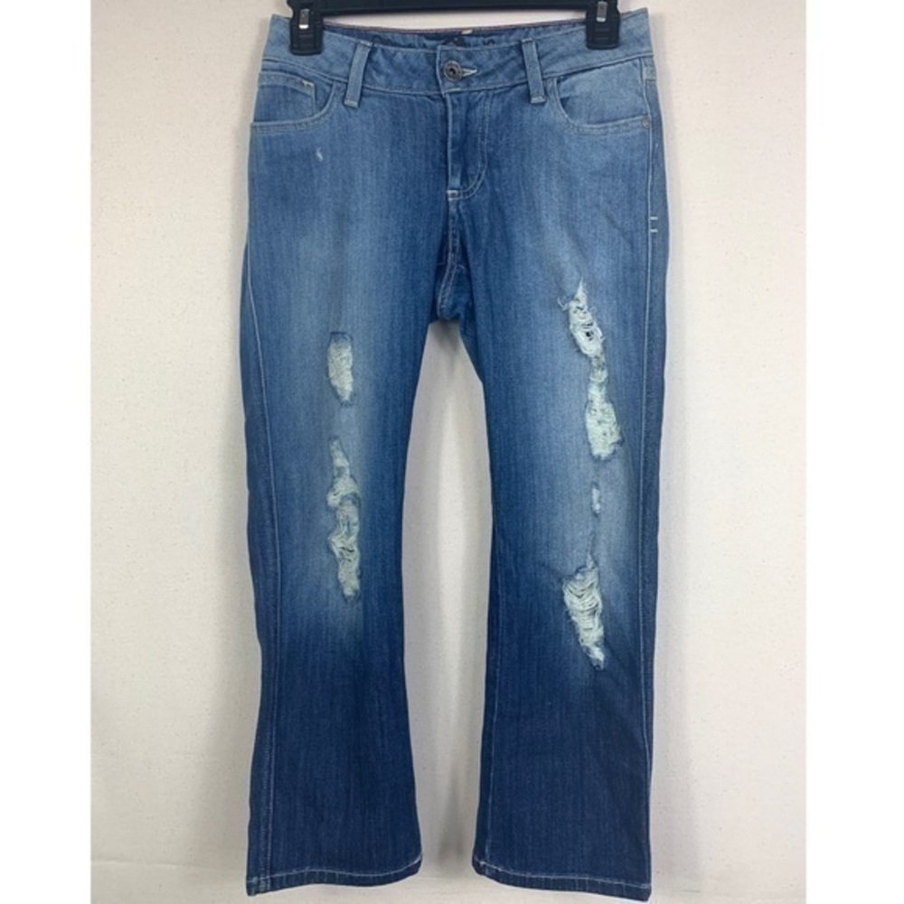 Alice+Olivia | Mid Rise Distressed Jeans